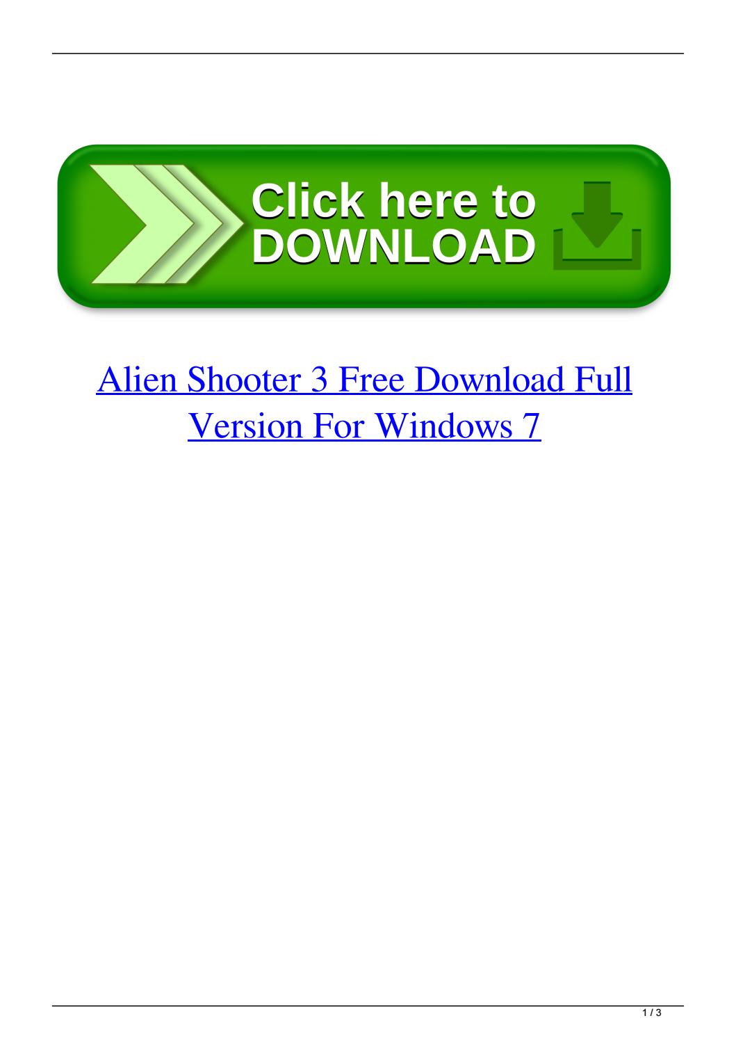 Alien shooter 3 download full version + crack